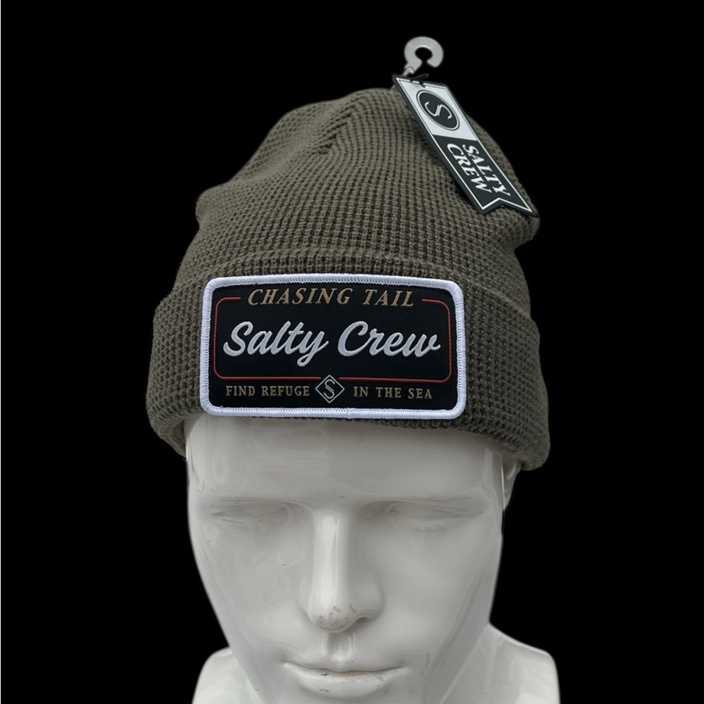 New With Tags Salty Crew Dark Green Knit Toque Winter Hat Beanie